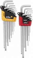 Wiha - 22 Piece L-Key Combo Hex Key Set - Hex Range 1/2 to 3/8", Chrome Vanadium Molybdenum - Makers Industrial Supply