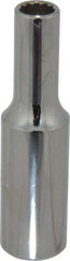 Proto - 3/8", 1/2" Drive, Deep Hand Socket - 12 Points, 3-1/4" OAL, Chrome Finish - Makers Industrial Supply