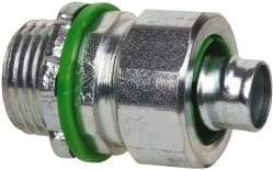 Cooper Crouse-Hinds - 3/8" Trade, Steel Threaded Straight Liquidtight Conduit Connector - Noninsulated - Makers Industrial Supply