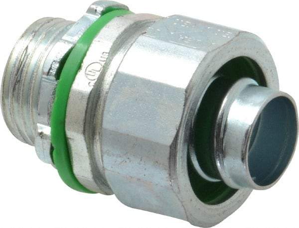 Cooper Crouse-Hinds - 1/2" Trade, Steel Threaded Straight Liquidtight Conduit Connector - Noninsulated - Makers Industrial Supply