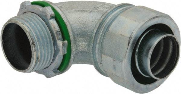 Cooper Crouse-Hinds - 3/4" Trade, Malleable Iron Threaded Angled Liquidtight Conduit Connector - Noninsulated - Makers Industrial Supply