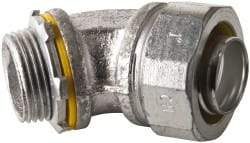 Cooper Crouse-Hinds - 1" Trade, Malleable Iron Threaded Angled Liquidtight Conduit Connector - Noninsulated - Makers Industrial Supply