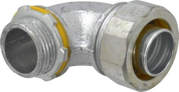 Cooper Crouse-Hinds - 1" Trade, Malleable Iron Threaded Angled Liquidtight Conduit Connector - Noninsulated - Makers Industrial Supply