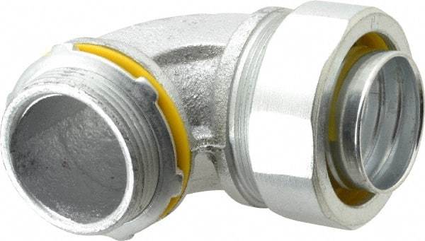 Cooper Crouse-Hinds - 1-1/2" Trade, Malleable Iron Threaded Angled Liquidtight Conduit Connector - Noninsulated - Makers Industrial Supply