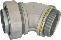 Cooper Crouse-Hinds - 2" Trade, Malleable Iron Threaded Angled Liquidtight Conduit Connector - Noninsulated - Makers Industrial Supply