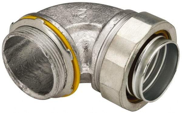 Cooper Crouse-Hinds - 2" Trade, Malleable Iron Threaded Angled Liquidtight Conduit Connector - Noninsulated - Makers Industrial Supply