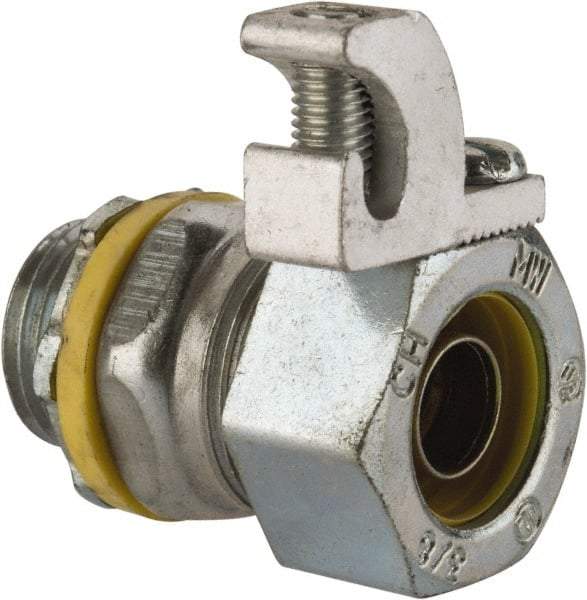 Cooper Crouse-Hinds - 3/8" Trade, Malleable Iron Threaded Straight Liquidtight Conduit Connector - Noninsulated - Makers Industrial Supply