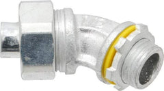 Cooper Crouse-Hinds - 1/2" Trade, Malleable Iron Threaded Angled Liquidtight Conduit Connector - Noninsulated - Makers Industrial Supply