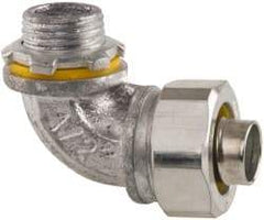 Cooper Crouse-Hinds - 1/2" Trade, Malleable Iron Threaded Angled Liquidtight Conduit Connector - Noninsulated - Makers Industrial Supply