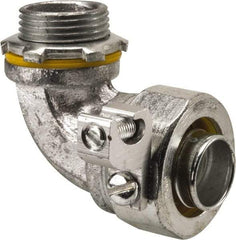 Cooper Crouse-Hinds - 3/4" Trade, Malleable Iron Threaded Angled Liquidtight Conduit Connector - Noninsulated - Makers Industrial Supply