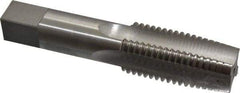 Interstate - 1-1/4 - 7 UNC 3B 4 Flute Bright Finish High Speed Steel Straight Flute Standard Hand Tap - Taper, Left Hand Thread, 5-3/4" OAL, 2-9/16" Thread Length, H4 Limit, Oversize - Exact Industrial Supply