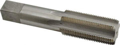 Interstate - 1-1/4 - 12 UNF 3B 6 Flute Bright Finish High Speed Steel Straight Flute Standard Hand Tap - Taper, Left Hand Thread, 5-3/4" OAL, 2-9/16" Thread Length, H4 Limit, Oversize - Exact Industrial Supply