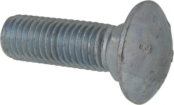 Value Collection - 5/8-11 UNC 2" Length Under Head, Standard Square Neck, Carriage Bolt - Grade 2 Steel, Zinc-Plated Finish - Makers Industrial Supply