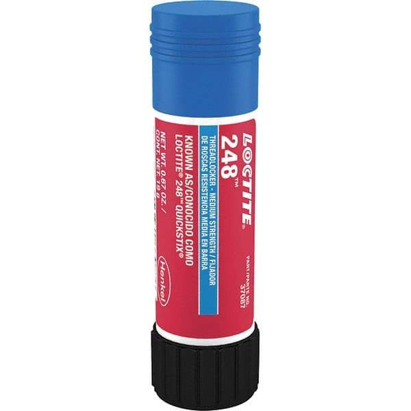 Loctite - 19 g Stick, Blue, Medium Strength Semisolid Threadlocker - Series 248, 24 hr Full Cure Time, Hand Tool, Heat Removal - Makers Industrial Supply