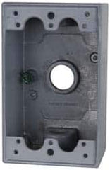 Cooper Crouse-Hinds - 1 Gang, (3) 1/2" Knockouts, Aluminum Rectangle Outlet Box - 4-9/16" Overall Height x 2-7/8" Overall Width x 2" Overall Depth, Weather Resistant - Makers Industrial Supply