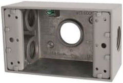 Cooper Crouse-Hinds - 1 Gang, (4) 3/4" Knockouts, Aluminum Rectangle Outlet Box - 4-9/16" Overall Height x 2-7/8" Overall Width x 2" Overall Depth, Weather Resistant - Makers Industrial Supply