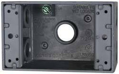 Cooper Crouse-Hinds - 1 Gang, (5) 1/2" Knockouts, Aluminum Rectangle Outlet Box - 4-9/16" Overall Height x 2-7/8" Overall Width x 2" Overall Depth, Weather Resistant - Makers Industrial Supply