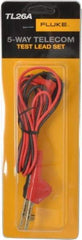 Fluke - Black/Red Electrical Test Equipment Leads Set - Use with Blade-Shaped Terminals, Gripping Terminals, Penetrating Larger Gauge Wires, Piercing Small Gauge (22-28 AWG) Wires, Threaded Terminals, Wire-Wrapped Terminals - Makers Industrial Supply