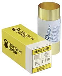 Precision Brand - 100 Inch Long x 6 Inch Wide x 0.005 Inch Thick, Roll Shim Stock - Brass - Makers Industrial Supply