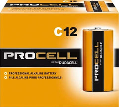 Duracell - Size C, Alkaline, Standard Battery - 1.5 Volts, Button Tab Terminal - Makers Industrial Supply