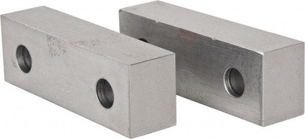 Gibraltar - 6-1/8" Wide x 2" High x 1-1/2" Thick, Flat/No Step Vise Jaw - Soft, Steel, Fixed Jaw, Compatible with 6" Vises - Makers Industrial Supply