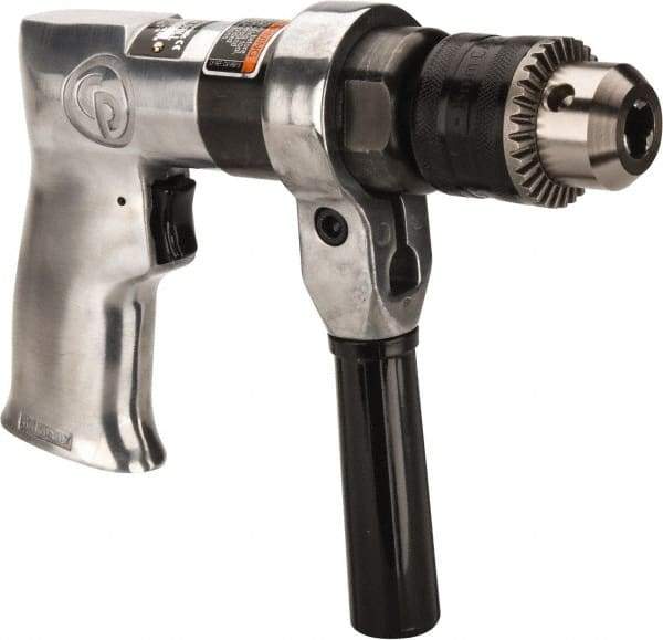 Chicago Pneumatic - 1/2" Keyed Chuck - Pistol Grip Handle, 500 RPM, 1.42 LPS, 3 CFM, 0.5 hp, 90 psi - Makers Industrial Supply