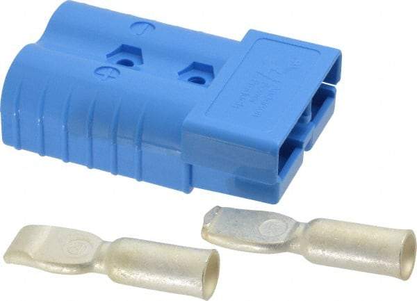 Made in USA - 2/0 AWG, 600 V, 350 A, Battery Connector - Blue - Makers Industrial Supply