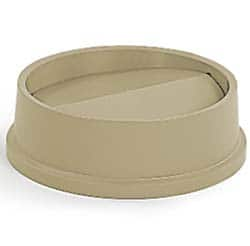 Rubbermaid - Round Lid for Use with 22 Gal Round Trash Cans - Beige, High-Impact Polystyrene, For Untouchable Trash Cans - Makers Industrial Supply