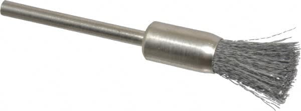 Anderson - 5/16" Brush Diam, Crimped, End Brush - 1/8" Diam Shank, 25,000 Max RPM - Makers Industrial Supply