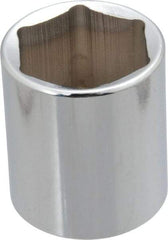 Proto - 1/2" Drive, Standard Hand Socket - 6 Points, 1-3/4" OAL, Chrome Finish - Makers Industrial Supply