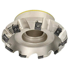 Iscar - 120mm Cut Diam, 32mm Arbor Hole, 7.5mm Max Depth of Cut, 45° Indexable Chamfer & Angle Face Mill - 12 Inserts, LN.. 1506.. Insert, Left Hand Cut, 12 Flutes, Series TangMill - Makers Industrial Supply