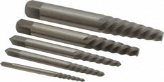 Interstate - 5 Piece Spiral Flute Screw Extractor Set - Screw Range 3/16 to 3/4" - Makers Industrial Supply