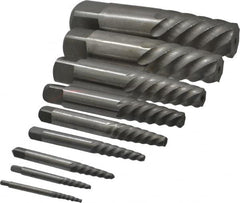 Interstate - 9 Piece Spiral Flute Screw Extractor Set - Screw Range 3/16 to 2-1/8" - Makers Industrial Supply