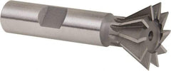 Whitney Tool Co. - 1" Diam x 7/16" Width of Cut, 60° Included Angle, Cobalt Dovetail Cutter - 1/2" Shank Diam, 2-1/2" Overall Length, Weldon Flat, Uncoated - Makers Industrial Supply