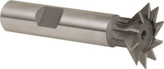 Whitney Tool Co. - 1" Diam x 1/4" Width of Cut, 45° Included Angle, High Speed Steel Dovetail Cutter - 1/2" Shank Diam, 2-1/2" Shank Length, 2-1/2" Overall Length, Weldon Flat, Uncoated - Makers Industrial Supply