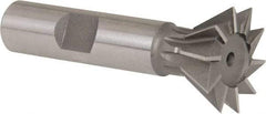 Whitney Tool Co. - 1" Diam x 7/16" Width of Cut, 60° Included Angle, High Speed Steel Dovetail Cutter - 1/2" Shank Diam, 2-1/2" Overall Length, Weldon Flat, Uncoated - Makers Industrial Supply