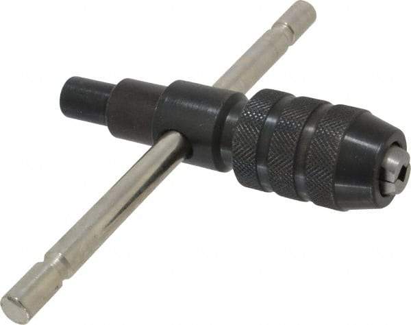 Made in USA - 1/2 to 3/4" Tap Capacity, T Handle Tap Wrench - 4-1/2" Overall Length - Makers Industrial Supply