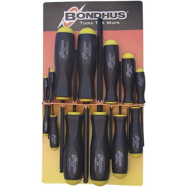 Bondhus - 13 Piece, 0.05 to 3/8" Ball End Hex Driver Set - Comes in Vinyl Pouch - Makers Industrial Supply