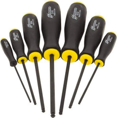 Bondhus - 7 Piece, 5/64 to 3/16" Ball End Hex Driver Set - Comes in Vinyl Pouch - Makers Industrial Supply