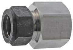 Parker - 1/2" OD, Stainless Steel Female Connector - 13/16" Hex, Comp x FNPT Ends - Makers Industrial Supply