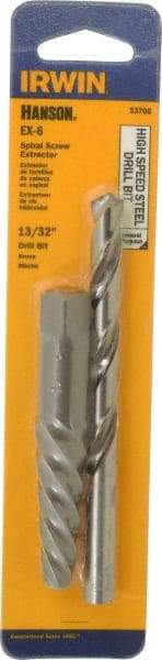 Irwin - 2 Piece Spiral Flute Screw Extractor & Drill Set - Screw Range 5/8 to 7/8" - Makers Industrial Supply