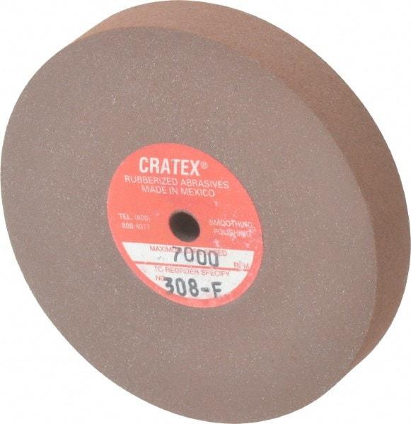 Cratex - 3" Diam x 1/4" Hole x 1/2" Thick, Surface Grinding Wheel - Silicon Carbide, Fine Grade, 7,000 Max RPM, Rubber Bond, No Recess - Makers Industrial Supply