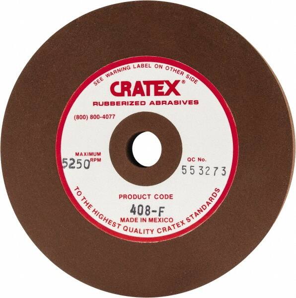 Cratex - 4" Diam x 1/2" Hole x 1/2" Thick, Surface Grinding Wheel - Silicon Carbide, Fine Grade, 5,250 Max RPM, Rubber Bond, No Recess - Makers Industrial Supply