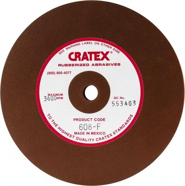 Cratex - 6" Diam x 1/2" Hole x 1/2" Thick, Surface Grinding Wheel - Silicon Carbide, Fine Grade, 3,600 Max RPM, Rubber Bond, No Recess - Makers Industrial Supply