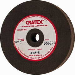 Cratex - 4" Diam x 1/2" Hole x 3/4" Thick, Surface Grinding Wheel - Silicon Carbide, Medium Grade, 5,250 Max RPM, Rubber Bond, No Recess - Makers Industrial Supply