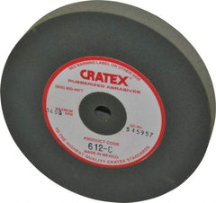 Cratex - 6" Diam x 1/2" Hole x 3/4" Thick, Surface Grinding Wheel - Silicon Carbide, Coarse Grade, 3,600 Max RPM, Rubber Bond, No Recess - Makers Industrial Supply