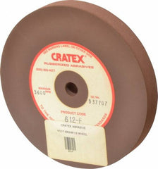 Cratex - 6" Diam x 1/2" Hole x 3/4" Thick, Surface Grinding Wheel - Silicon Carbide, Fine Grade, 3,600 Max RPM, Rubber Bond, No Recess - Makers Industrial Supply