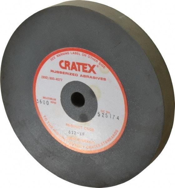 Cratex - 6" Diam x 1/2" Hole x 3/4" Thick, Surface Grinding Wheel - Silicon Carbide, Extra Fine Grade, 3,600 Max RPM, Rubber Bond, No Recess - Makers Industrial Supply