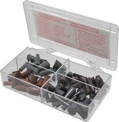 Cratex - 68 Piece Rubber Point Test Set - Includes 16 Cylinder Points, 32 Bullet Points, 16 Tapered Points & 4 Point Mandrels - Makers Industrial Supply