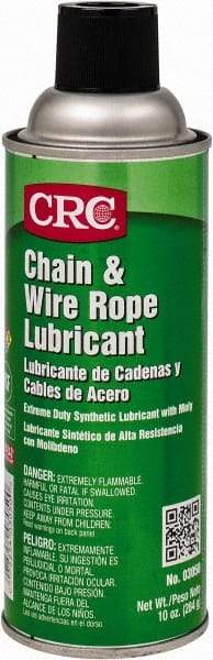 CRC - 16 oz Aerosol High Temperature Chain & Cable Lubricant - Light Amber, 350°F - Makers Industrial Supply